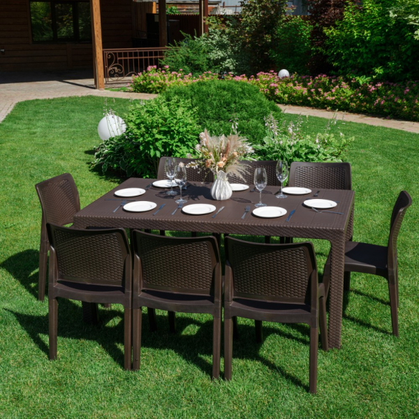 Обеденный комплект Royal Family JULY L коричневый